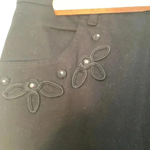 Lafei-Nier  black jeans with Swarovski crystals, Size 6, EUC - Picture 6 of 8
